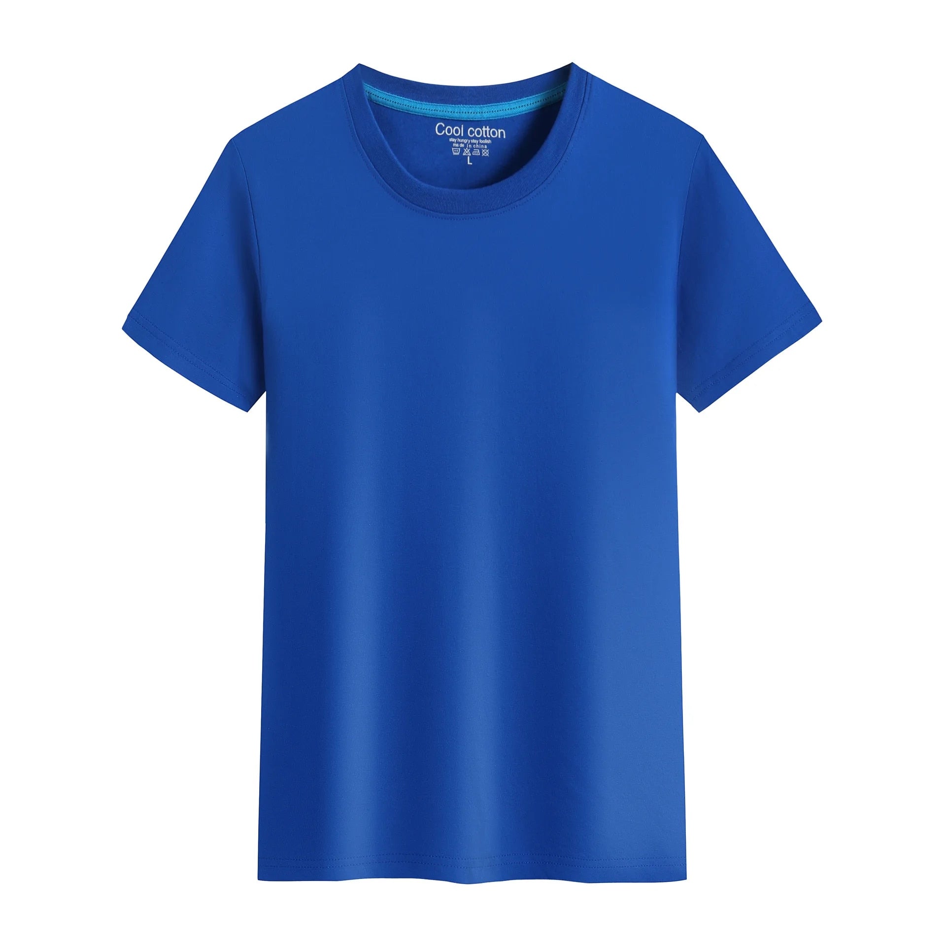 Herren-T-Shirt mit einfachem, rundem Kragen und kurzen Ärmeln blau