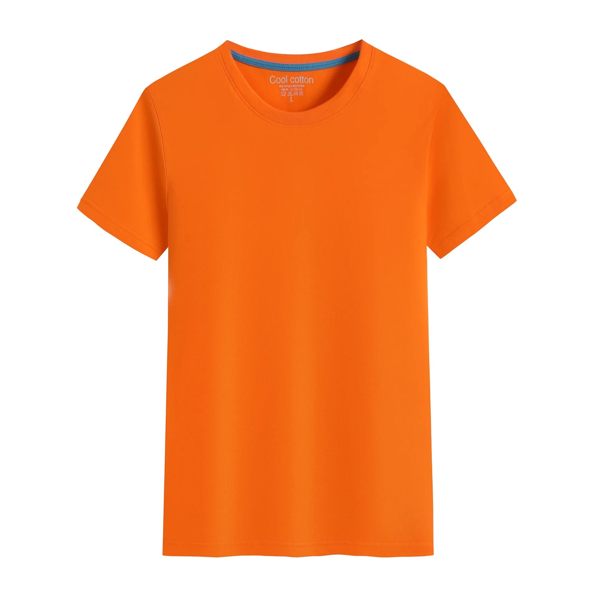 Herren-T-Shirt mit einfachem, rundem Kragen und kurzen Ärmeln orange